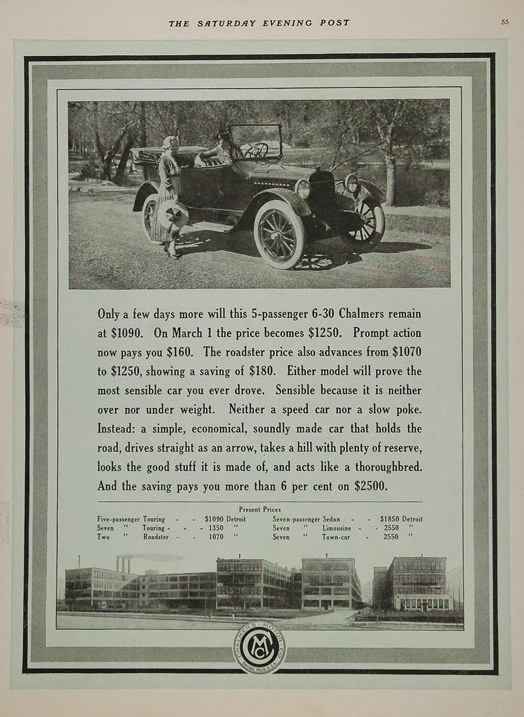 1917 Chalmers Auto Advertising